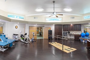 The rehab gym at the Redwood Cove facility